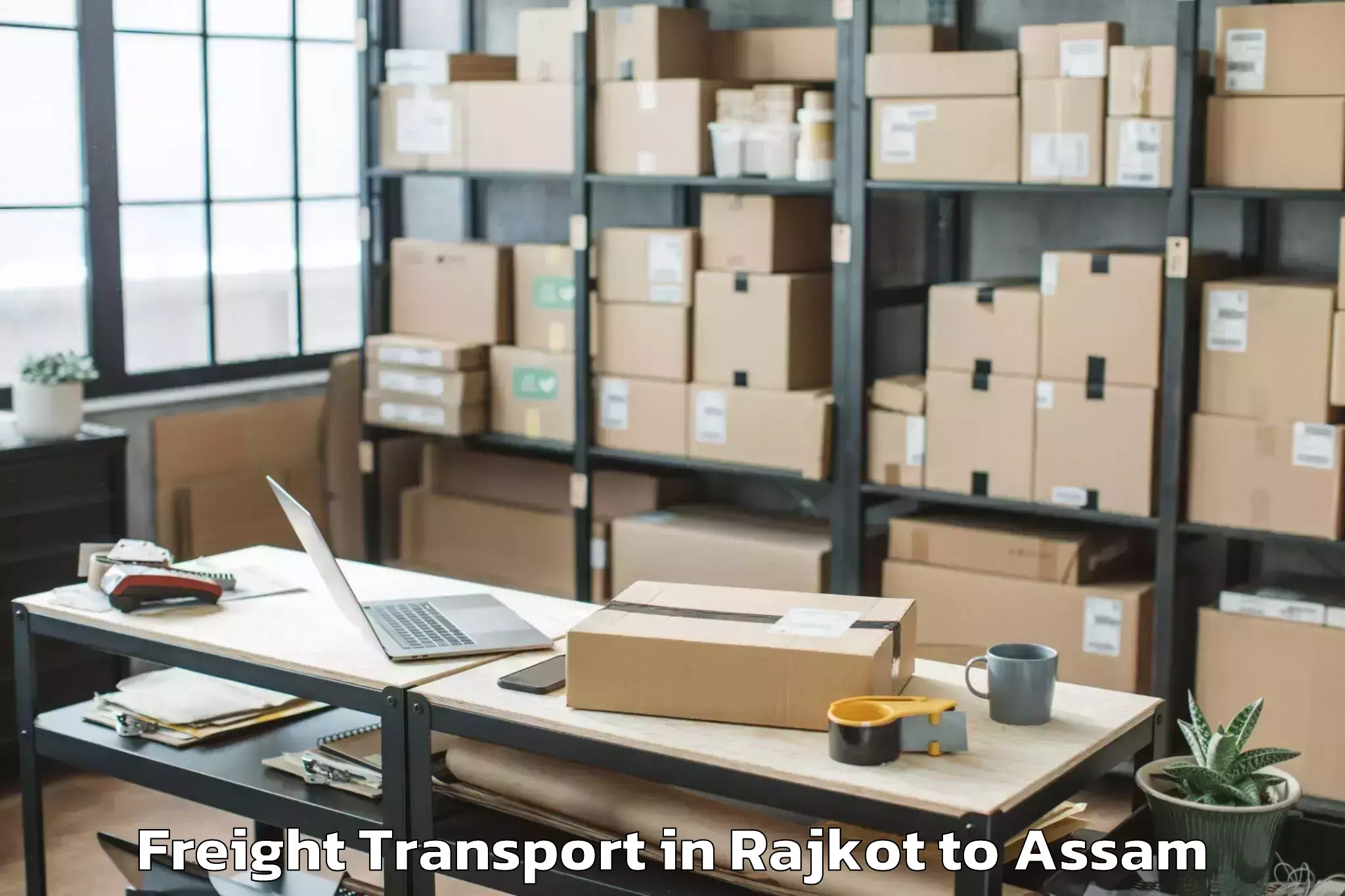 Affordable Rajkot to Moranhat Town Freight Transport